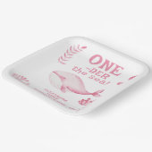 Pink Whale Oneder The Sea 1st Birthday  ペーパープレート (傾斜あり)