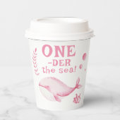 Pink Whale Oneder The Sea 1st Birthday  紙コップ (正面)