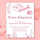 Pink Whale Time Capsule 1st birthday ポスター