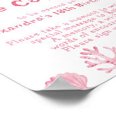 Pink Whale Time Capsule 1st birthday ポスター (角)