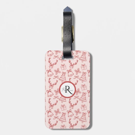 Pink whimsical ラゲッジタグ (裏面縦)