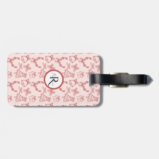 Pink whimsical ラゲッジタグ (裏面横)