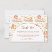 Pink Whimsical Fairy Birthday サンキューカード (正面)