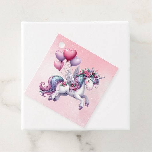 Pink whimsical flying unicorn  フェイバータグ (インサイチュ)