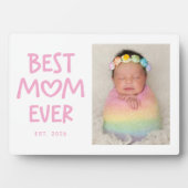 Pink Whimsical Heart Best Mom Ever Photo フォトプラーク (正面)
