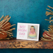 Pink Whimsical Heart Best Mom Ever Photo フォトプラーク (側面)