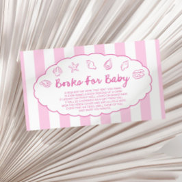 Pink Whimsical Seashell Baby Shower Books For Baby エンクロージャーカード