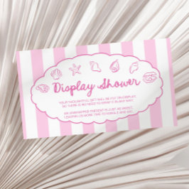 Pink Whimsical Seashell Baby Shower Display Shower エンクロージャーカード