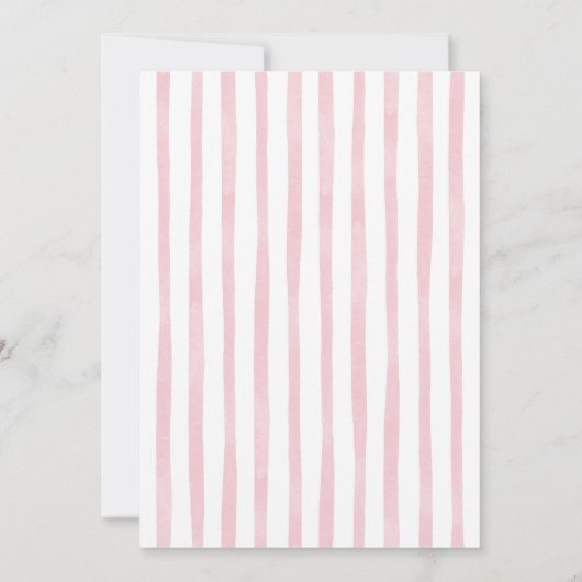 Pink Whimsical Stripes Cold Outside Baby Shower 招待状 (裏面)