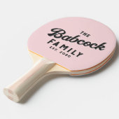 Pink Whisper and Black Retro Family Name & Year 卓球ラケット (正面アングル)