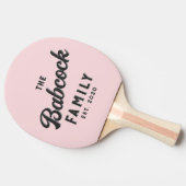 Pink Whisper and Black Retro Family Name & Year 卓球ラケット (横)