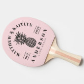 Pink Whisper and Black Tropical Pineapple Wedding 卓球ラケット (横)