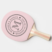 Pink Whisper and Black Wedding Monogram Star 卓球ラケット (横)