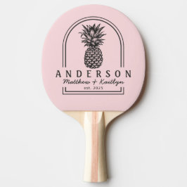 Pink Whisper & Black Pineapple Wedding Arch & Name 卓球ラケット