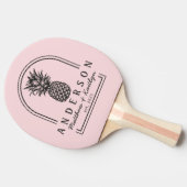 Pink Whisper & Black Pineapple Wedding Arch & Name 卓球ラケット (横)