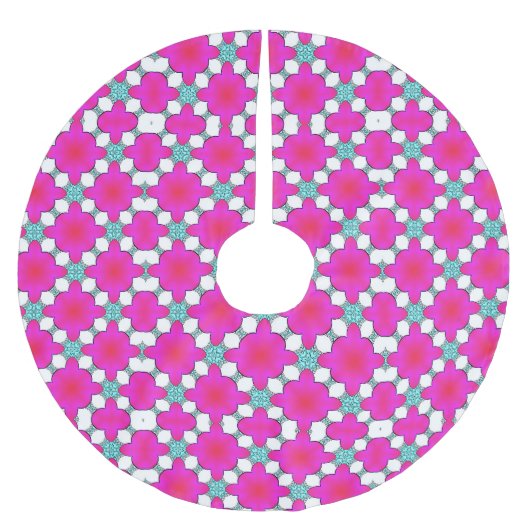 Pink & White ブラッシュドポリエステルツリースカート (正面)