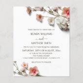 Pink White 3D Wildflowers BUDGET Wedding チラシ (正面)