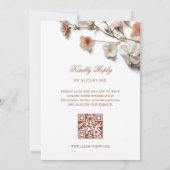 Pink White 3D Wildflowers Wedding 招待状 (裏面)