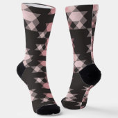 pink white and gray geometric ソックス (傾斜あり)