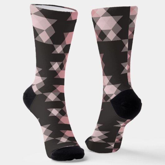 pink white and gray geometric ソックス (傾斜あり)