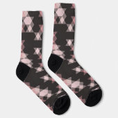 pink white and gray geometric ソックス (右)