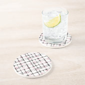 Pink White Black Stripes コースター (側面)