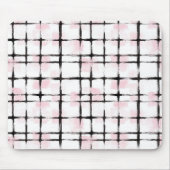 Pink White Black Stripes マウスパッド (正面)