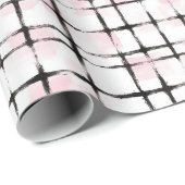 Pink White Black Stripes ラッピングペーパー (ロールコーナー)