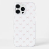 Pink White Bow Pattern Coquette Girly Spring iPhoneケース (裏面)