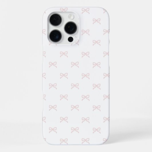 Pink White Bow Pattern Coquette Girly Spring iPhoneケース (裏面)