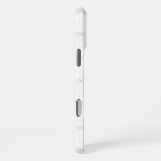 Pink White Bow Pattern Coquette Girly Spring iPhoneケース (右側面)