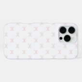 Pink White Bow Pattern Coquette Girly Spring iPhoneケース (裏面横)