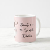 Pink White Bronze Perfume Bottle Beauty  コーヒーマグカップ (正面右)