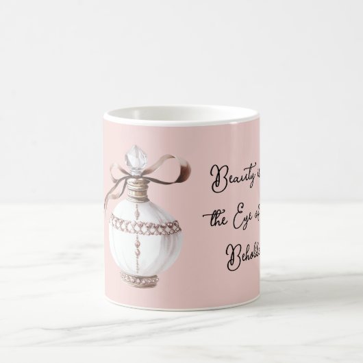 Pink White Bronze Perfume Bottle Beauty  コーヒーマグカップ (中央)