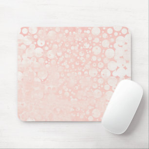 Pink white bubbles polka dots マウスパッド