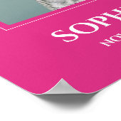 Pink White Celebration Of Life with Photo Funeral ポスター (角)