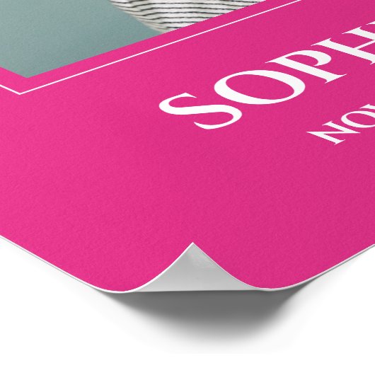 Pink White Celebration Of Life with Photo Funeral ポスター (角)