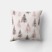 Pink White Christmas Snowflakes Stripes  クッション (裏面)