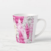 Pink White Christmas Trees Gold Glitter Dream カフェラテマグ (右)