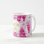Pink White Christmas Trees Gold Glitter Dream コーヒーマグカップ (正面右)