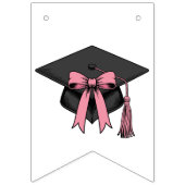 Pink & White Class Of 2026 Graduation Party バンティングフラッグ (第1の旗)