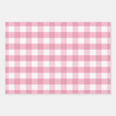 Pink & White Classic Gingham Pattern ラッピングペーパーシート (正面)