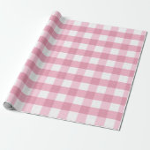 Pink & White Classic Gingham Pattern ラッピングペーパー (アンロールド)