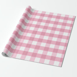 Pink & White Classic Gingham Pattern ラッピングペーパー