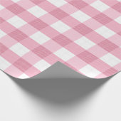Pink & White Classic Gingham Pattern ラッピングペーパー (角)