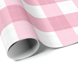 Pink & White Classic Gingham Pattern ラッピングペーパー