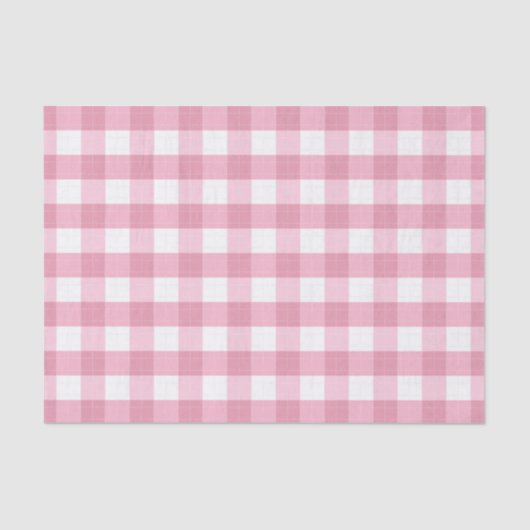 Pink & White Classic Gingham Pattern 薄葉紙 (正面)