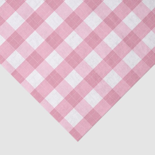 Pink & White Classic Gingham Pattern 薄葉紙 (詳細)