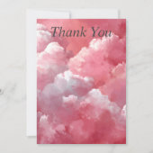 Pink & White Clouds Thank You Card 招待状 (正面)