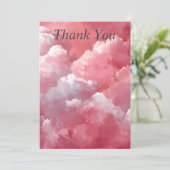 Pink & White Clouds Thank You Card 招待状 (スタンド正面)